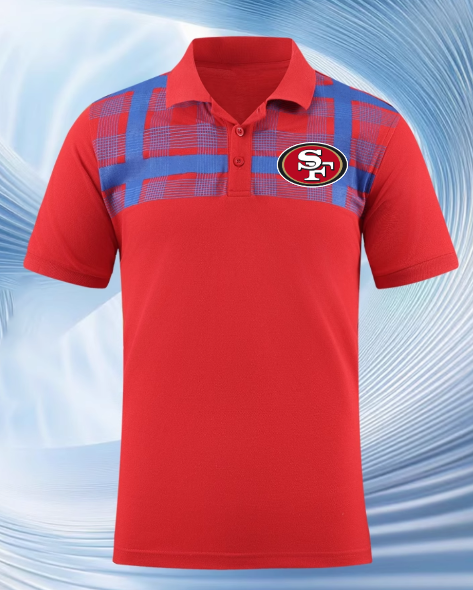 San Francisco 49ers red Men 2025 NFL polo T shirt->nfl t-shirts->Sports Accessory